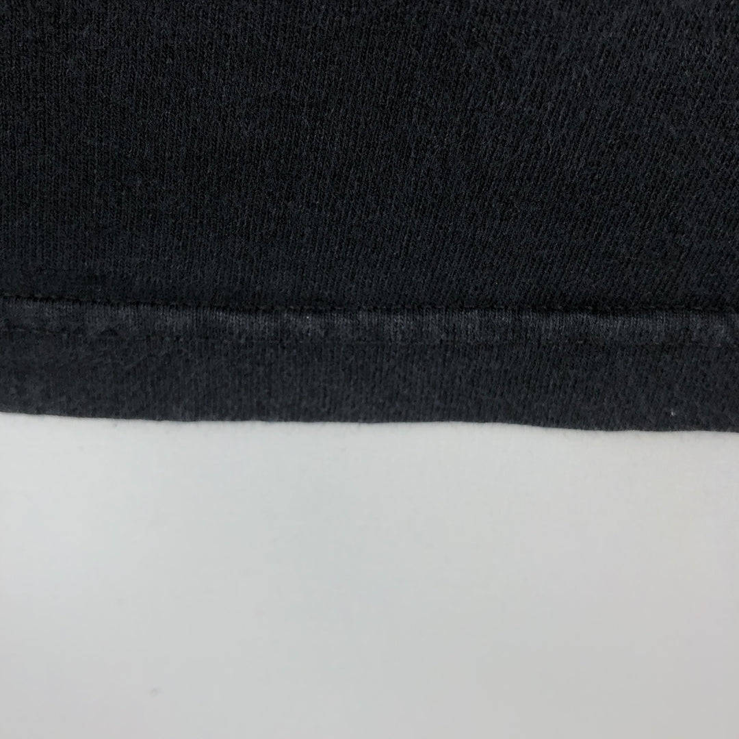 90s-00'S Murina Fire Pattern Henley Neck Long-Sleeve T-Shirt, Made in USA, Men's XXL Equivalent, Vintage cotton black type Vintage Second Hand