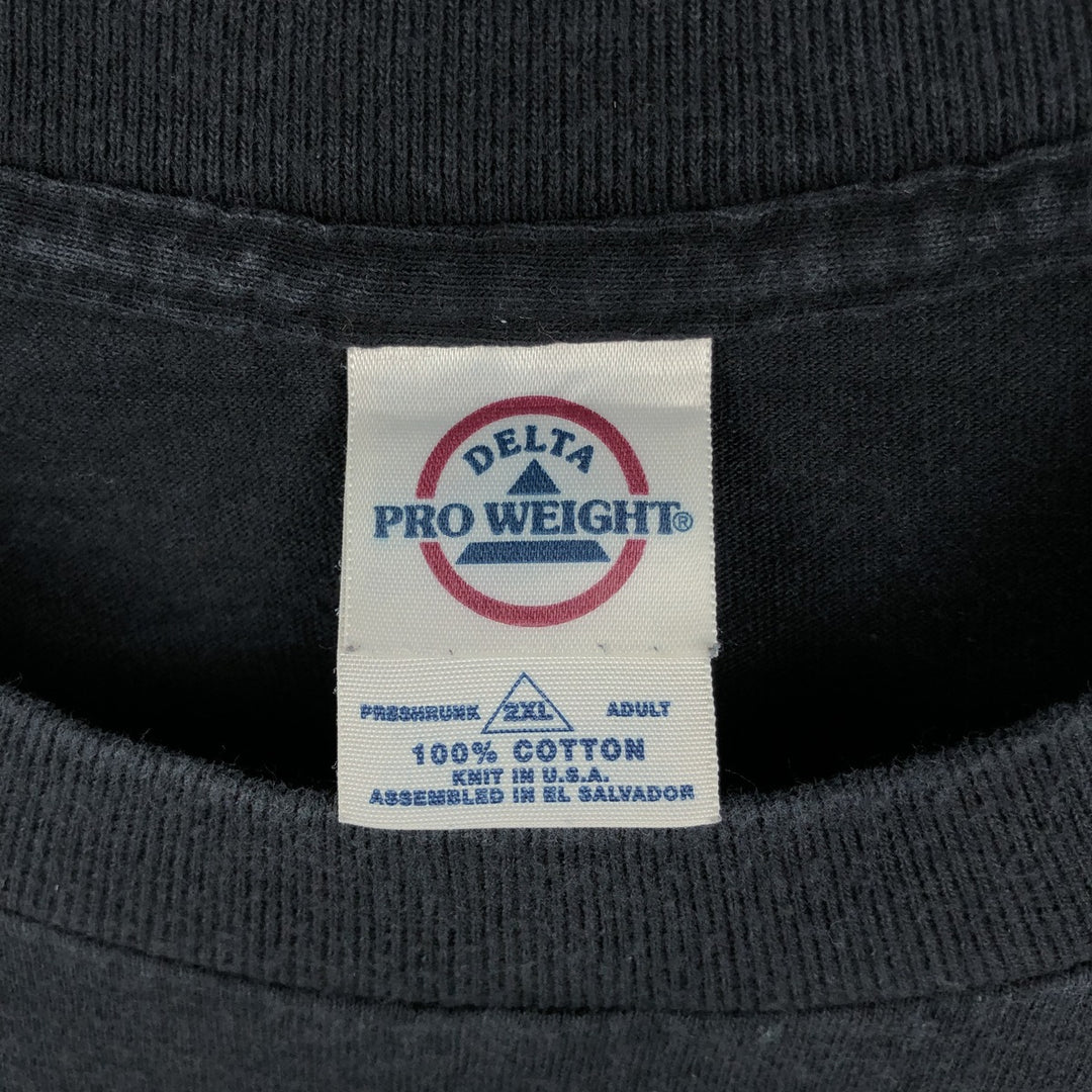 2000'S Delta Fire Pattern Long-Sleeve T-Shirt (Men's XXL equivalent) cotton black type Vintage Second Hand