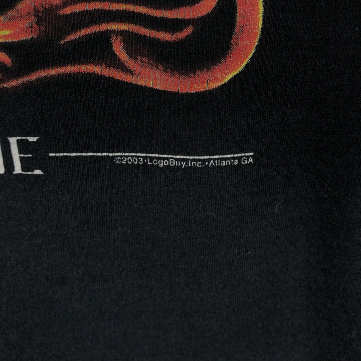 2000'S Delta Fire Pattern Long-Sleeve T-Shirt (Men's XXL equivalent) cotton black type Vintage Second Hand