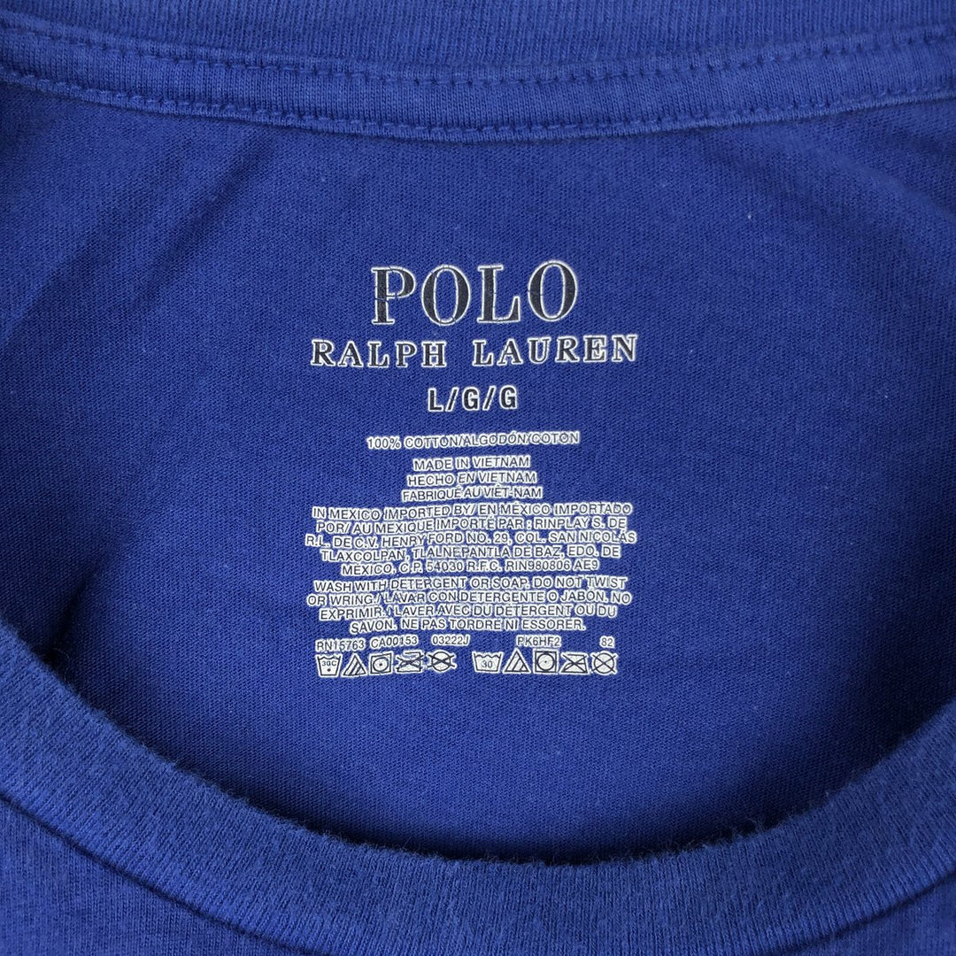 Ralph Lauren POLO RALPH LAUREN Polo Bear Long T-Shirt, Men's Size L cotton navy blue type Vintage Second Hand