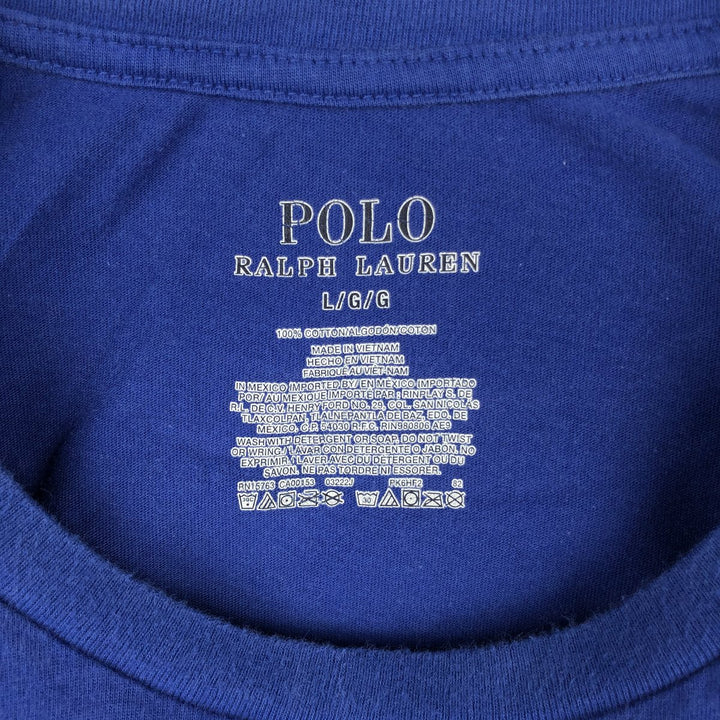 Ralph Lauren POLO RALPH LAUREN Polo Bear Long T-Shirt, Men's Size L cotton navy blue type Vintage Second Hand