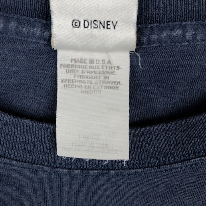 THE DISNEY CATALOG MICKEY MOUSE Mickey Mouse Character Print Long-Sleeve T-Shirt, Made in USA, Men's Size L cotton navy blue type Vintage Second Hand