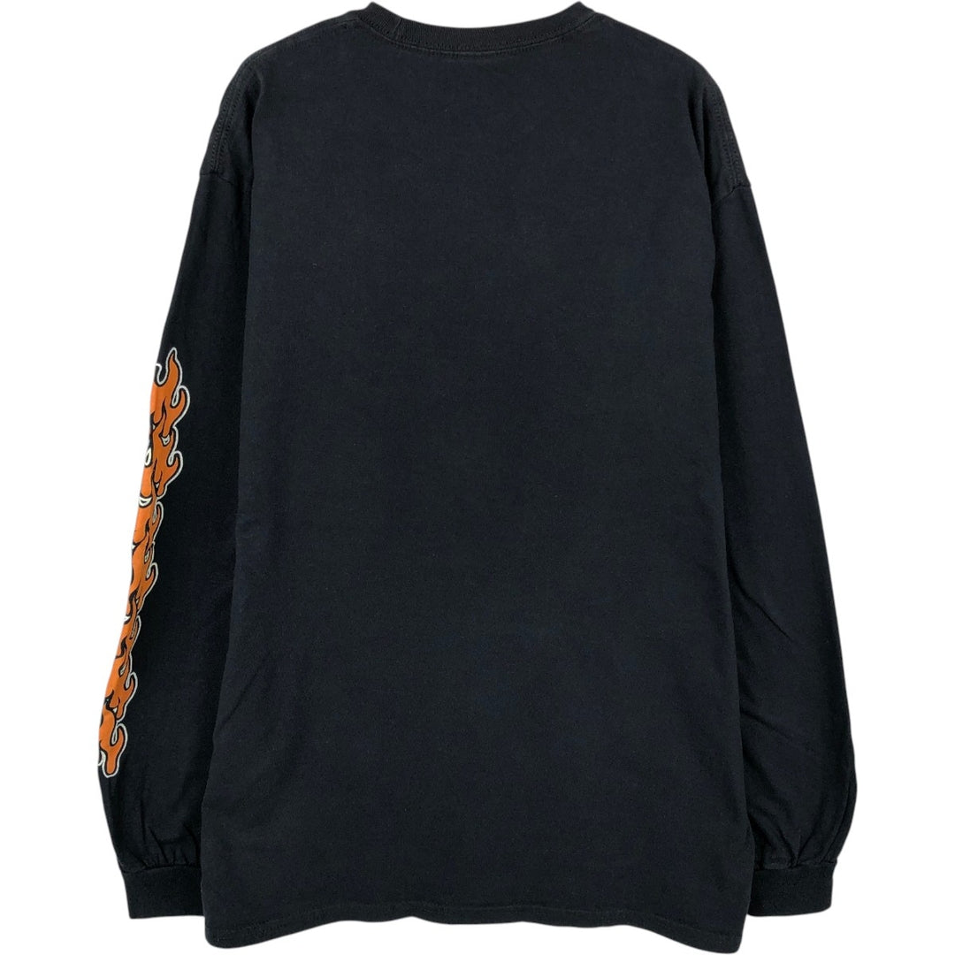 BLEACH Character Print Long-Sleeve T-Shirt (Men's Size L) cotton black type Vintage Second Hand