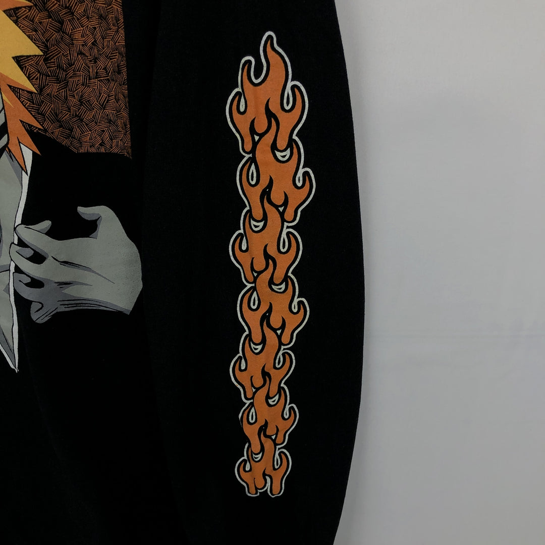 BLEACH Character Print Long-Sleeve T-Shirt (Men's Size L) cotton black type Vintage Second Hand