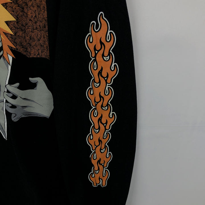 BLEACH Character Print Long-Sleeve T-Shirt (Men's Size L) cotton black type Vintage Second Hand