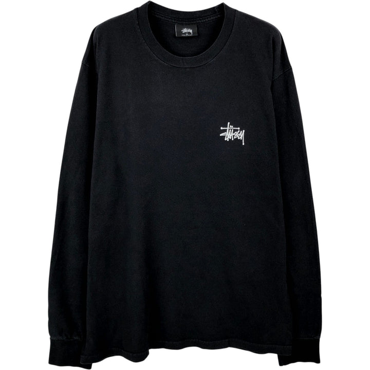 Stussy surf skate long-sleeve t-shirt (men's size M equivalent) cotton black type Vintage Second Hand