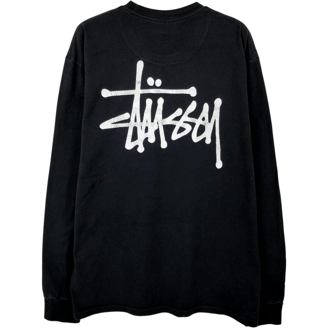 Stussy surf skate long-sleeve t-shirt (men's size M equivalent) cotton black type Vintage Second Hand