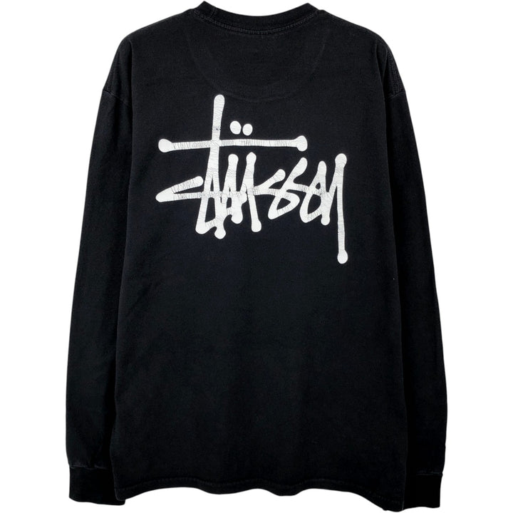 Stussy surf skate long-sleeve t-shirt (men's size M equivalent) cotton black type Vintage Second Hand