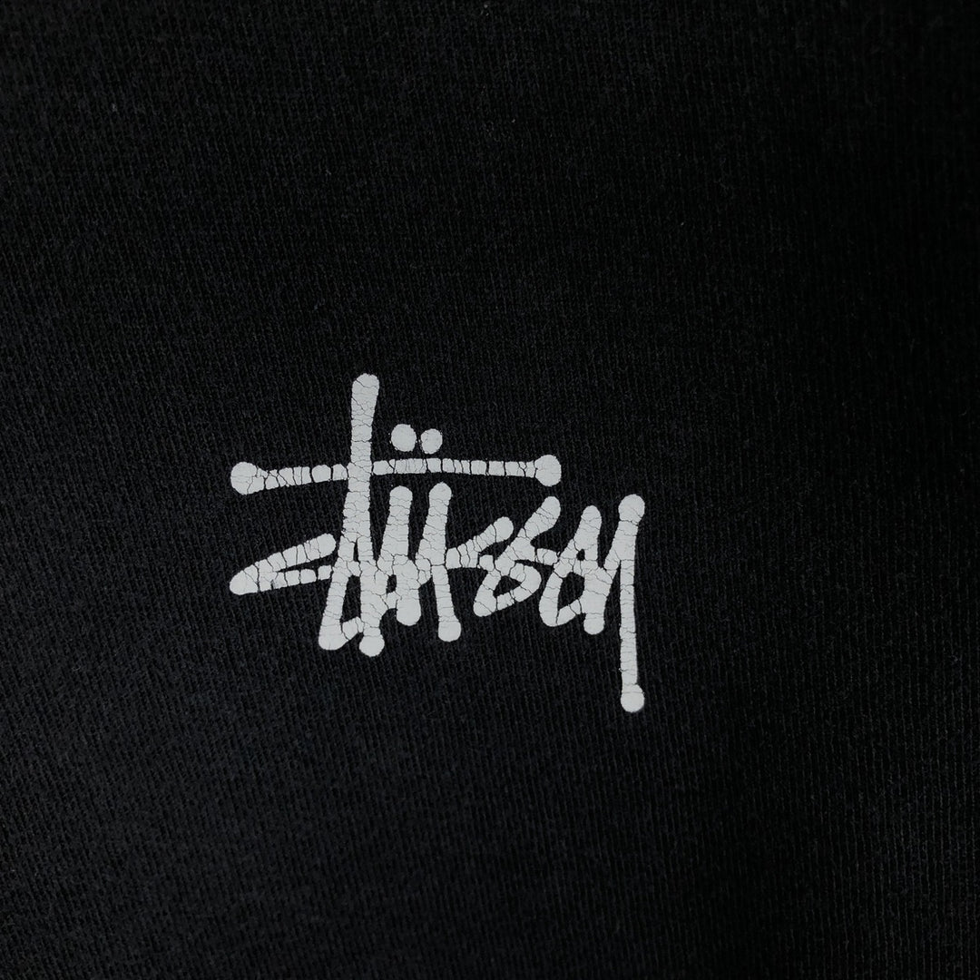 Stussy surf skate long-sleeve t-shirt (men's size M equivalent) cotton black type Vintage Second Hand