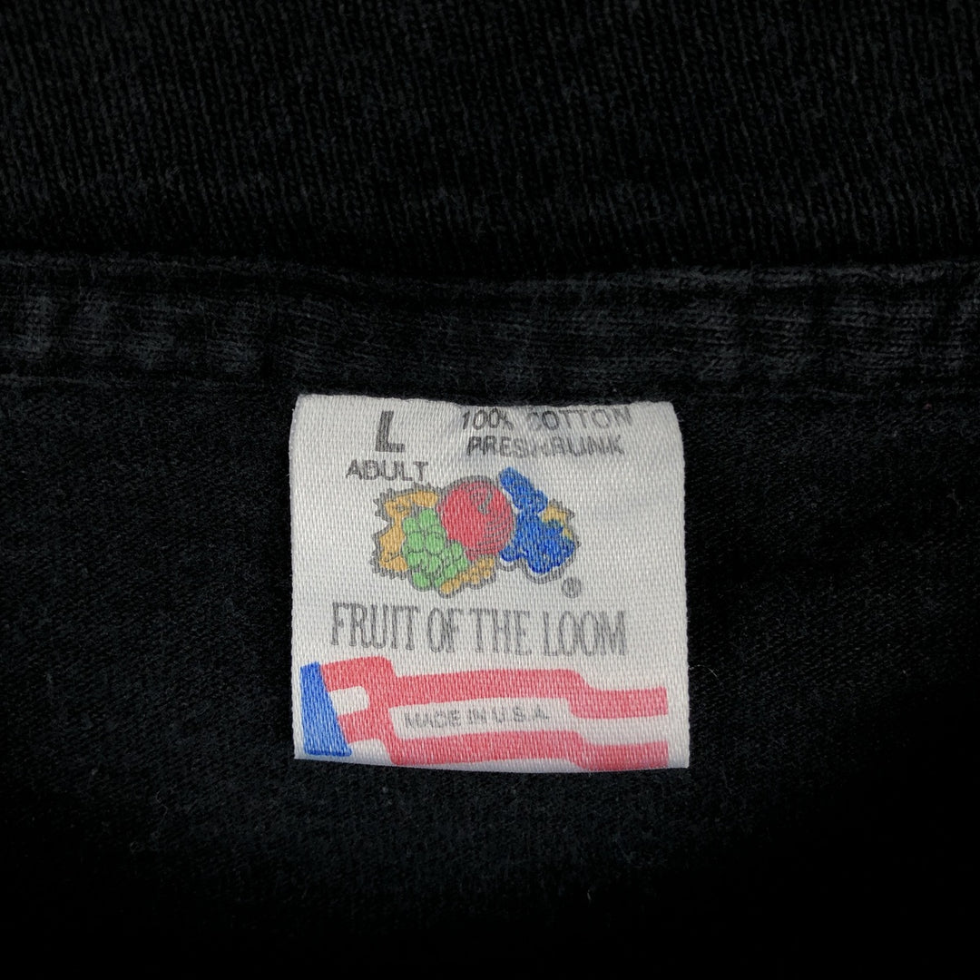 90'S Fruit of the Loom Long Sleeve T-Shirt, Made in USA, Men's Size L, Vintage cotton black type Vintage Second Hand
