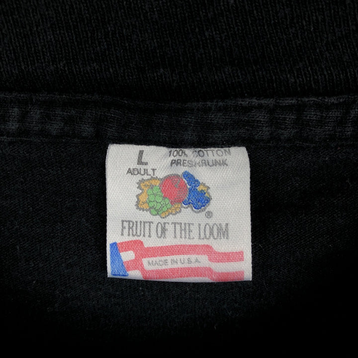 90'S Fruit of the Loom Long Sleeve T-Shirt, Made in USA, Men's Size L, Vintage cotton black type Vintage Second Hand