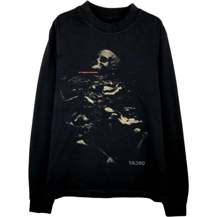 MY CHEMICAL ROMANCE Skull Pattern Long-Sleeve Band T-Shirt (Men's XL equivalent) unclear black type Vintage Second Hand