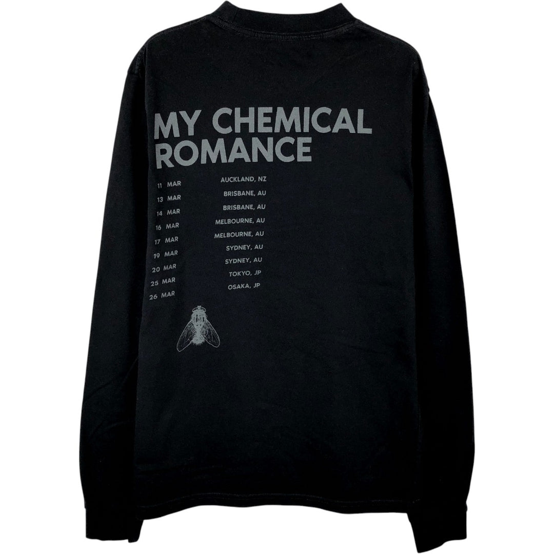 MY CHEMICAL ROMANCE Skull Pattern Long-Sleeve Band T-Shirt (Men's XL equivalent) unclear black type Vintage Second Hand