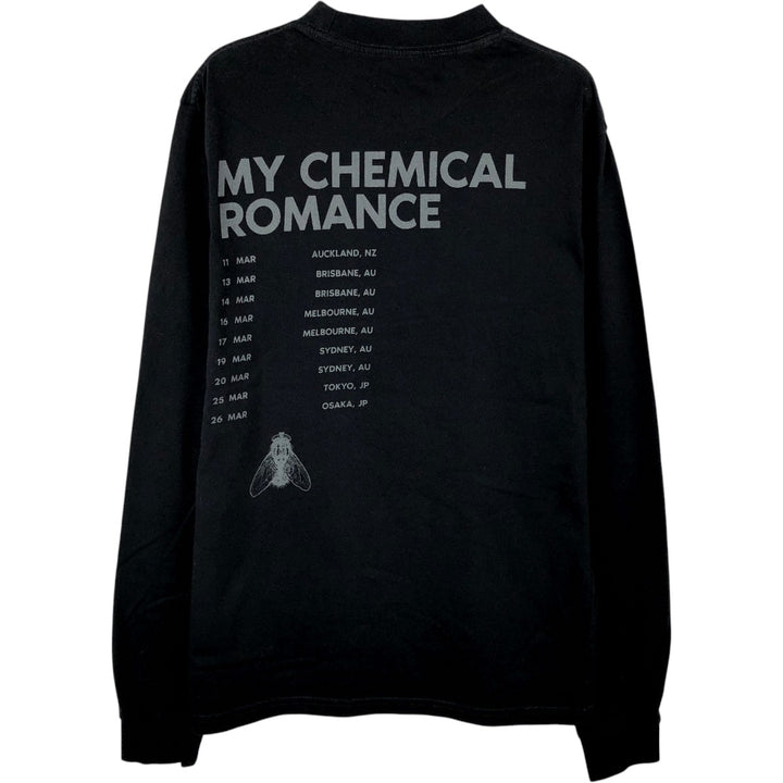 MY CHEMICAL ROMANCE Skull Pattern Long-Sleeve Band T-Shirt (Men's XL equivalent) unclear black type Vintage Second Hand