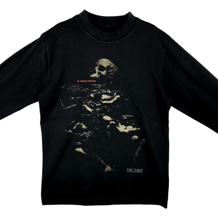 MY CHEMICAL ROMANCE Skull Pattern Long-Sleeve Band T-Shirt (Men's XL equivalent) unclear black type Vintage Second Hand