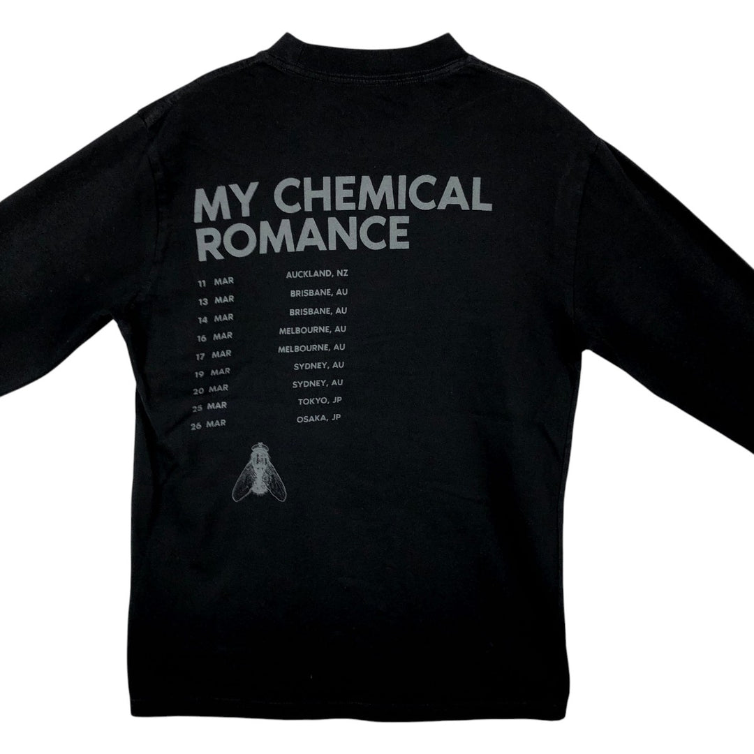 MY CHEMICAL ROMANCE Skull Pattern Long-Sleeve Band T-Shirt (Men's XL equivalent) unclear black type Vintage Second Hand