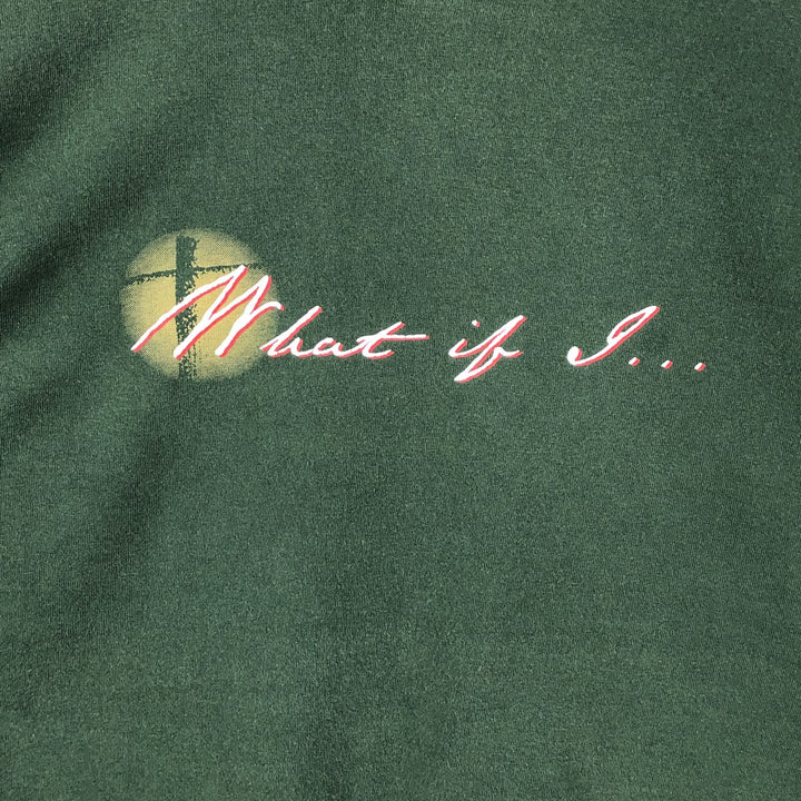 90'S Fruit of the Loom JESUS CHRIST Message Long-Sleeve T-Shirt, Men's XL (approx.), Vintage cotton green type Vintage Second Hand