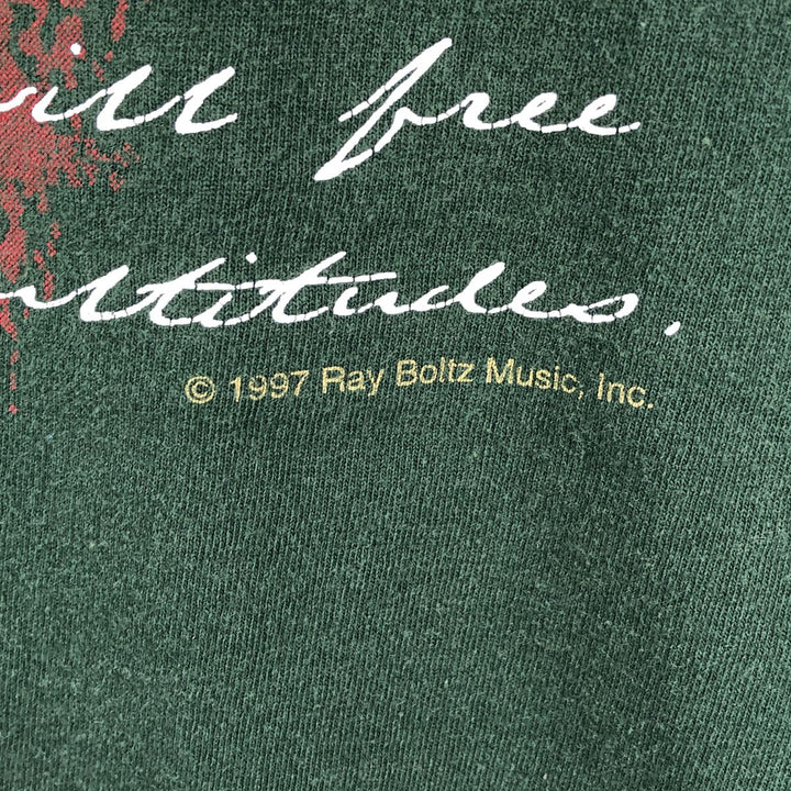 90'S Fruit of the Loom JESUS CHRIST Message Long-Sleeve T-Shirt, Men's XL (approx.), Vintage cotton green type Vintage Second Hand