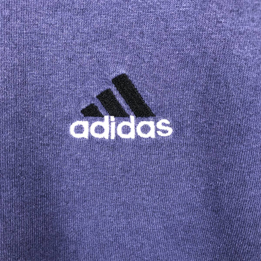 90s-00'S Adidas long-sleeved T-shirt, men's size L (approx.) cotton navy blue type Vintage Second Hand