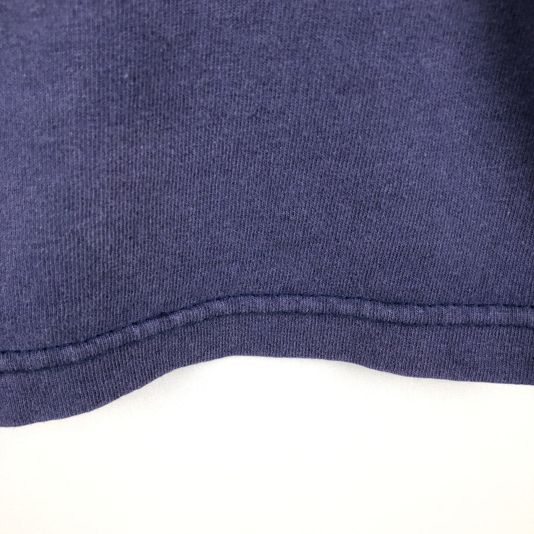90s-00'S Adidas long-sleeved T-shirt, men's size L (approx.) cotton navy blue type Vintage Second Hand