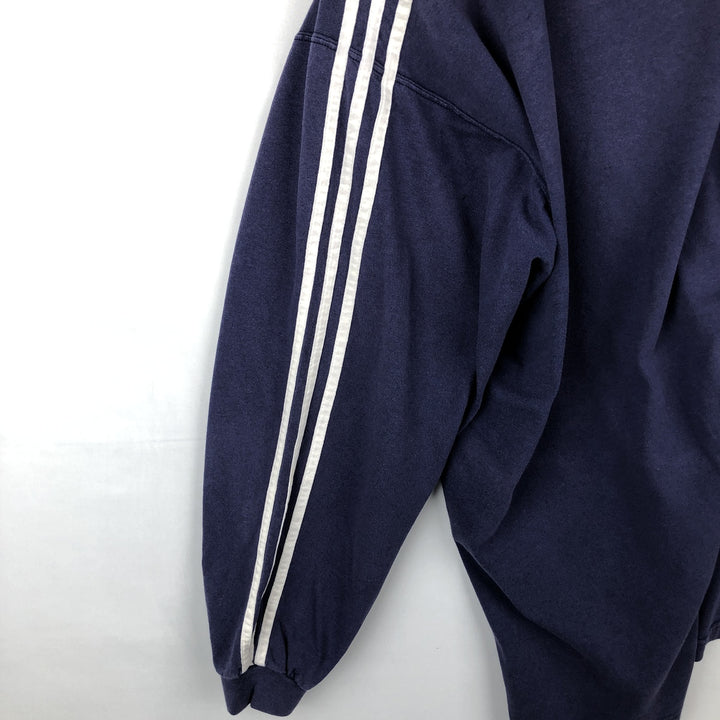 90s-00'S Adidas long-sleeved T-shirt, men's size L (approx.) cotton navy blue type Vintage Second Hand
