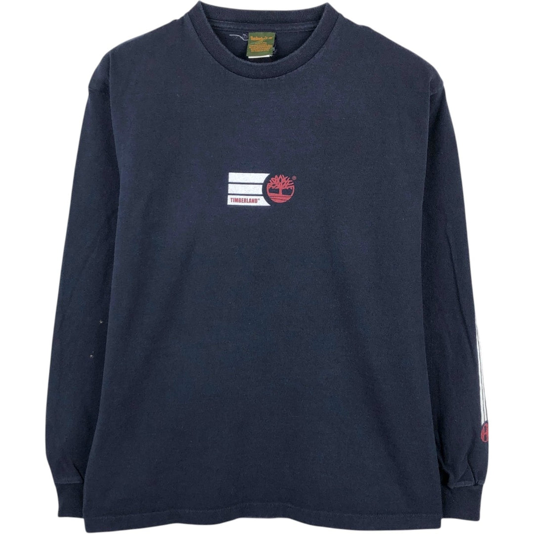 90s-00'S Timberland Long-Sleeve T-Shirt, Made in USA, Men's Size XS (Equivalent), Vintage cotton navy blue type Vintage Second Hand