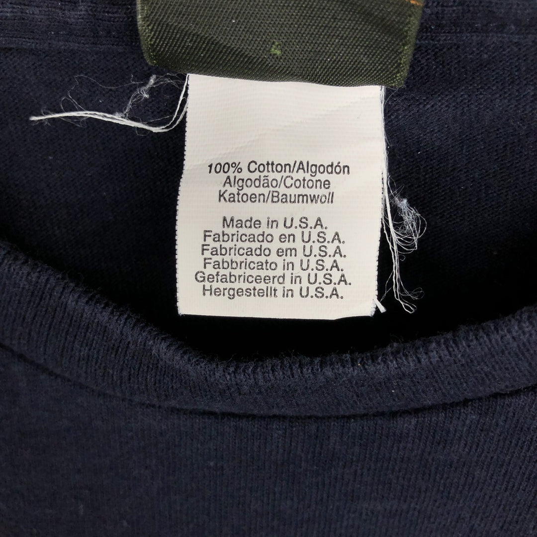 90s-00'S Timberland Long-Sleeve T-Shirt, Made in USA, Men's Size XS (Equivalent), Vintage cotton navy blue type Vintage Second Hand