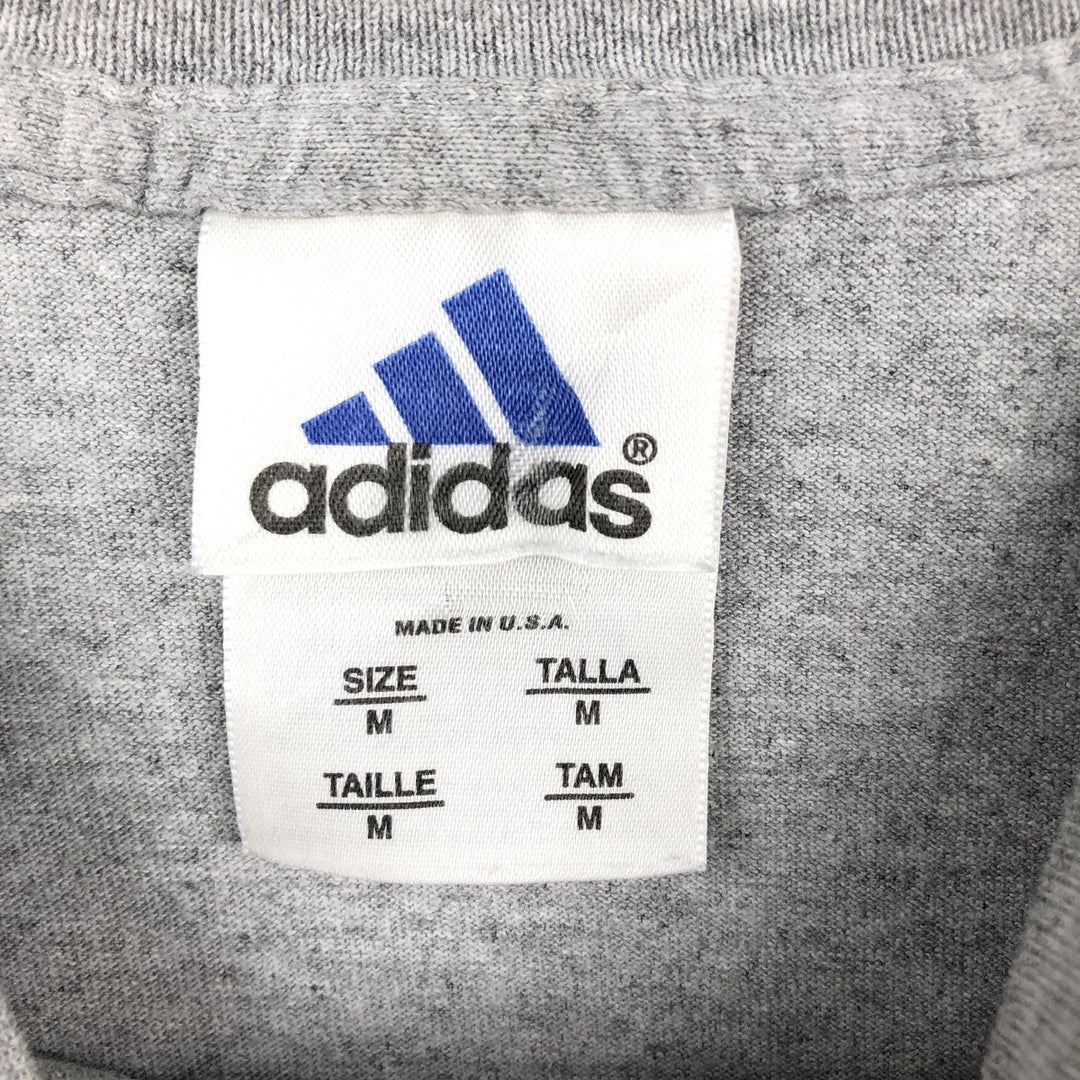 90s-00'S Adidas Long-Sleeve T-Shirt, Made in USA, Men's Size M (approx.) cotton gray type Vintage Second Hand