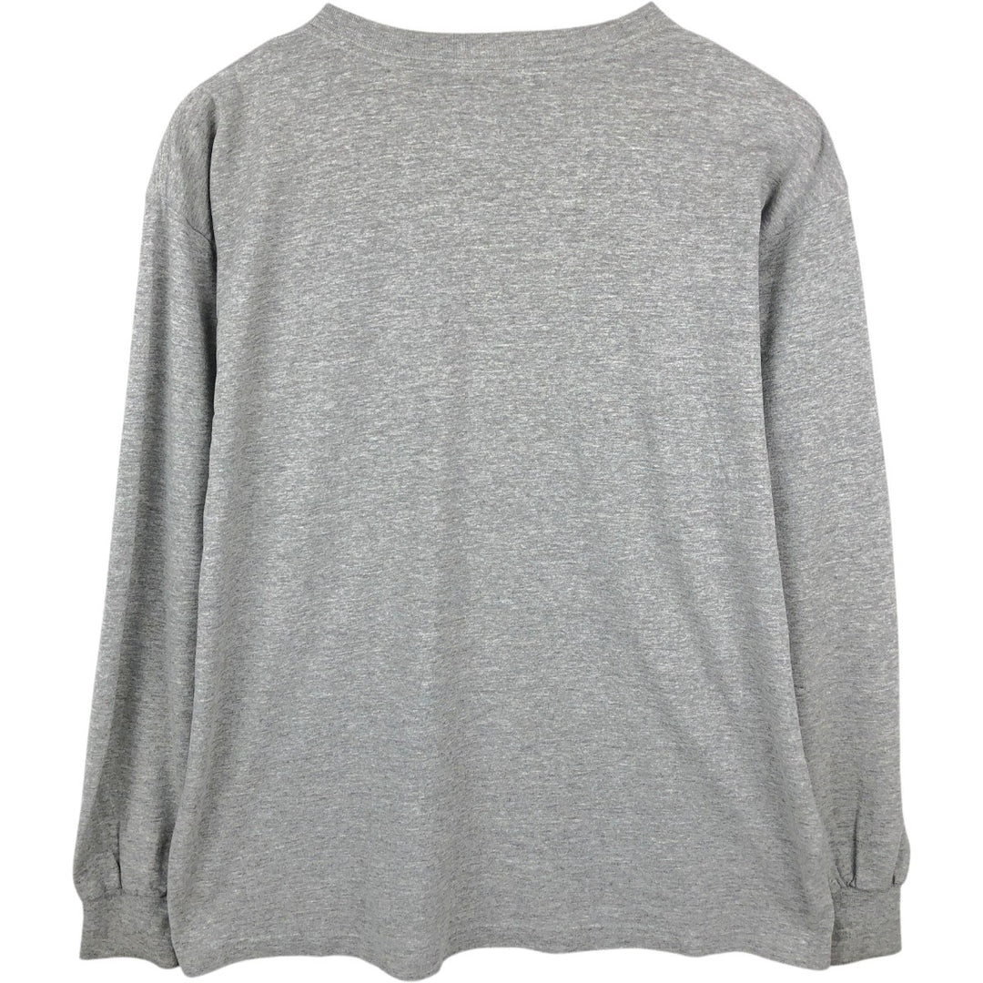 90s-00'S Adidas Long-Sleeve T-Shirt, Made in USA, Men's Size L (approx.) cotton gray type Vintage Second Hand
