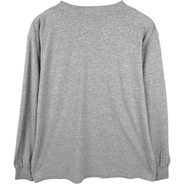 90s-00'S Adidas Long-Sleeve T-Shirt, Made in USA, Men's Size L (approx.) cotton gray type Vintage Second Hand