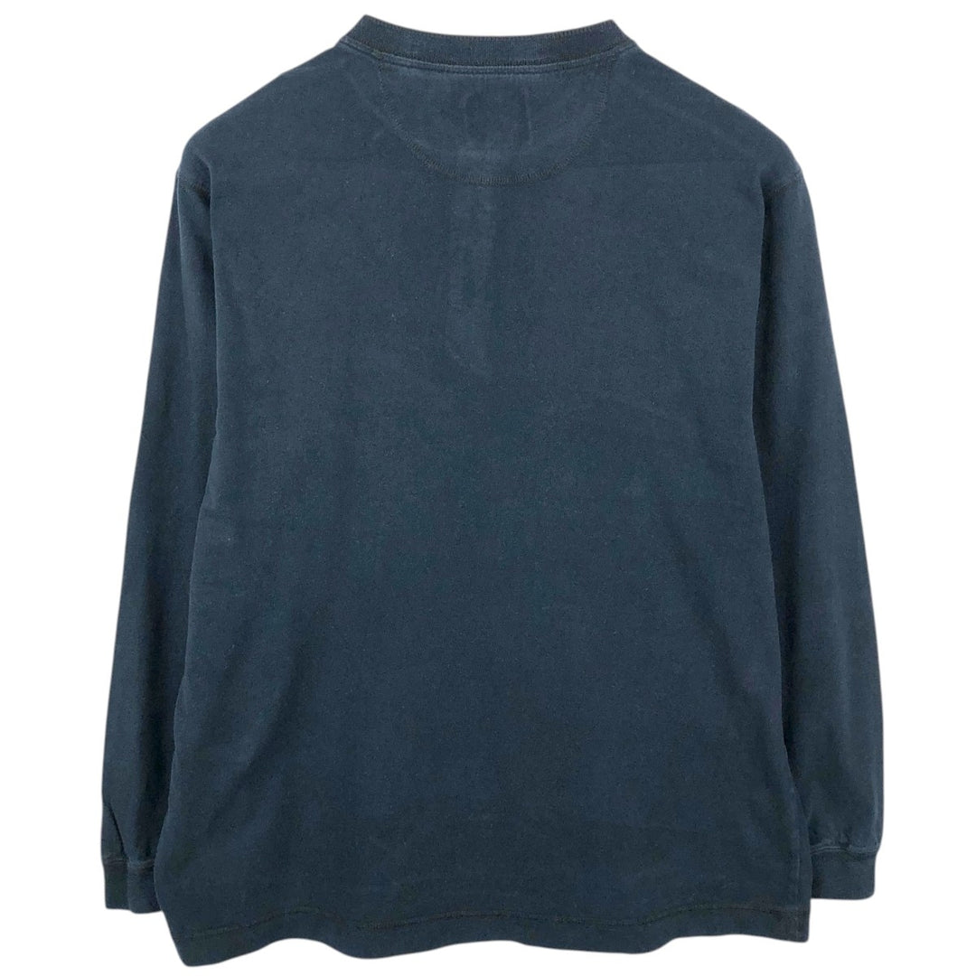 90'S Levi's Henley Neck Long-Sleeve T-Shirt, Made in USA, Men's Size L (Equivalent), Vintage cotton navy blue type Vintage Second Hand