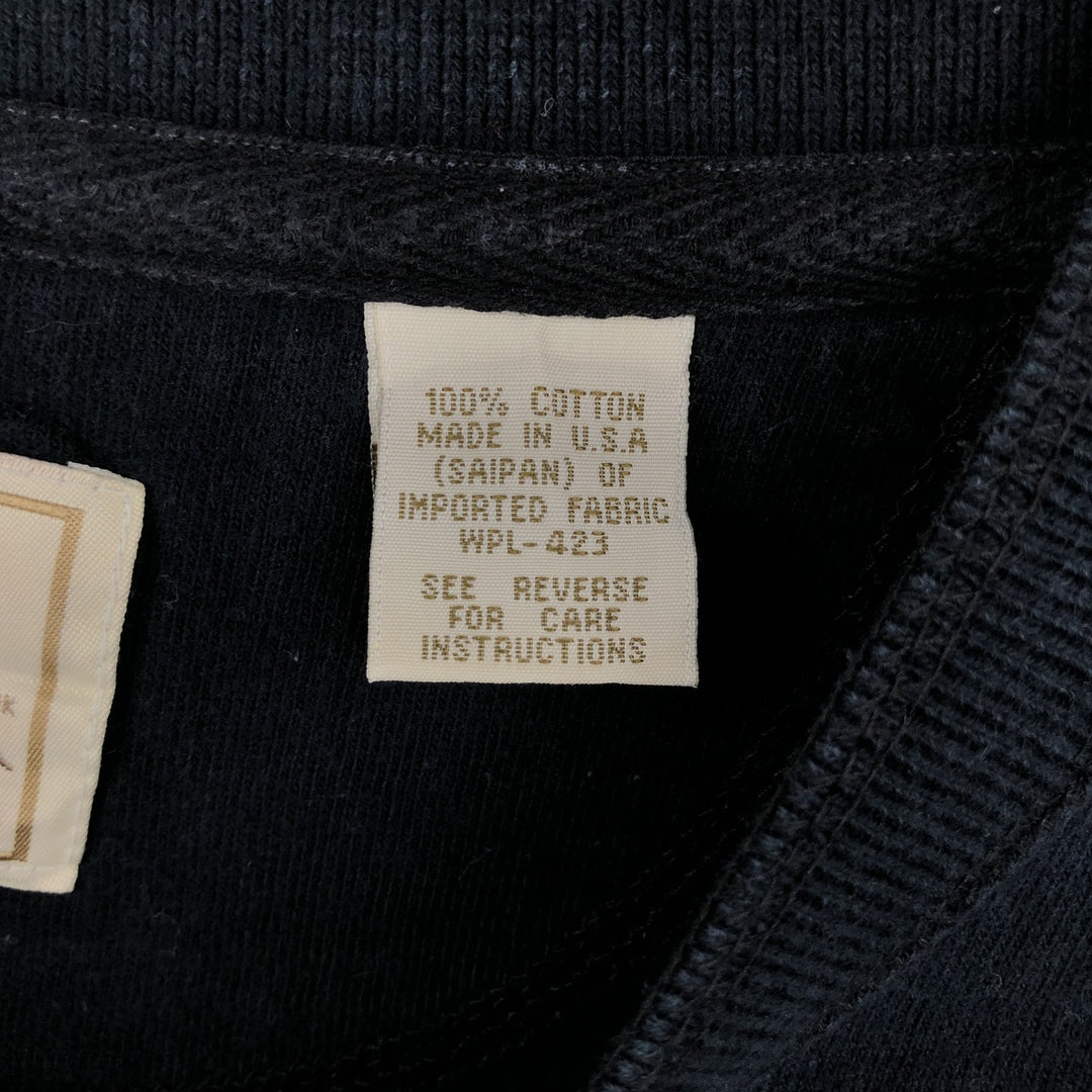 90'S Levi's Henley Neck Long-Sleeve T-Shirt, Made in USA, Men's Size L (Equivalent), Vintage cotton navy blue type Vintage Second Hand