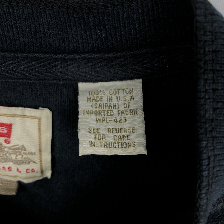 90'S Levi's Henley Neck Long-Sleeve T-Shirt, Made in USA, Men's Size L (Equivalent), Vintage cotton black type Vintage Second Hand