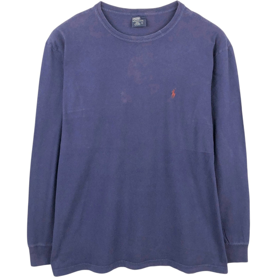Ralph Lauren POLO by Ralph Lauren long-sleeved T-shirt, men's size L cotton navy blue type Vintage Second Hand