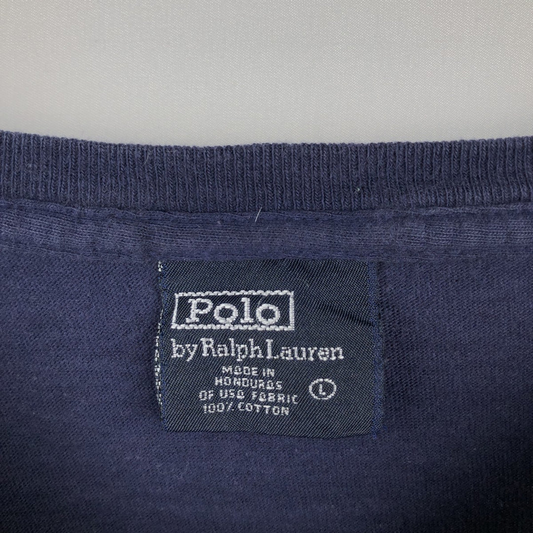 Ralph Lauren POLO by Ralph Lauren long-sleeved T-shirt, men's size L cotton navy blue type Vintage Second Hand