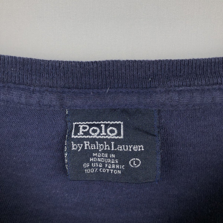 Ralph Lauren POLO by Ralph Lauren long-sleeved T-shirt, men's size L cotton navy blue type Vintage Second Hand