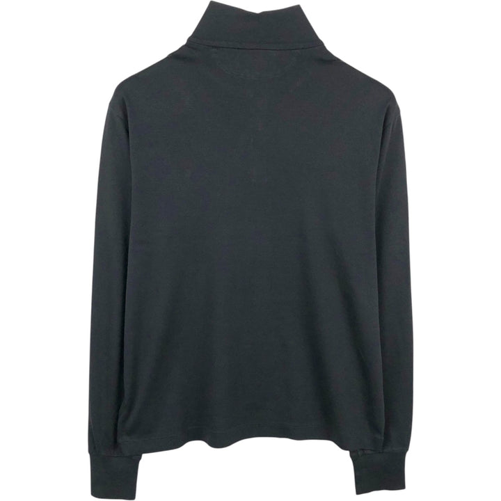 Ralph Lauren POLO RALPH LAUREN High-Neck Half-Zip Long-Sleeve T-Shirt (Men's Size M) cotton black type Vintage Second Hand