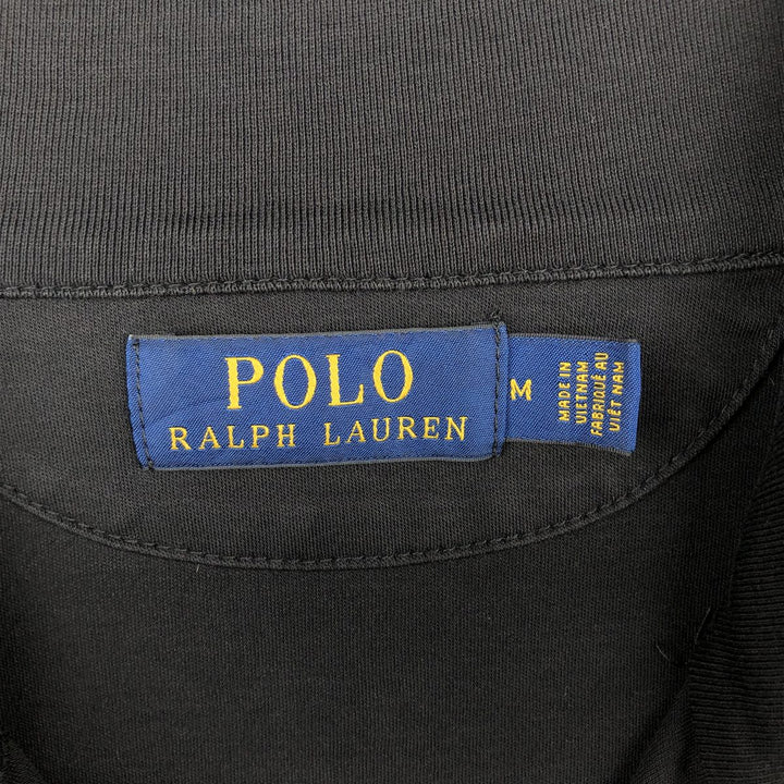 Ralph Lauren POLO RALPH LAUREN High-Neck Half-Zip Long-Sleeve T-Shirt (Men's Size M) cotton black type Vintage Second Hand