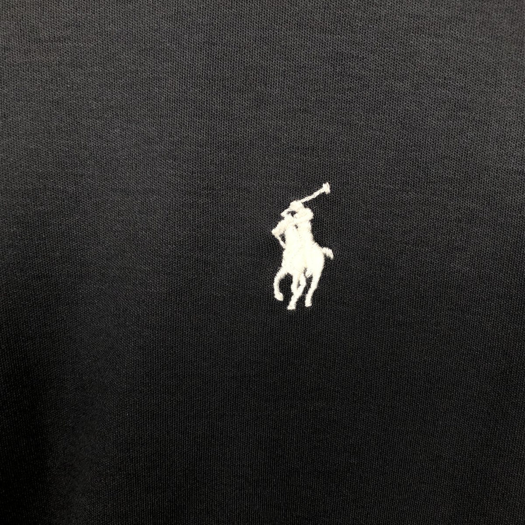 Ralph Lauren POLO RALPH LAUREN High-Neck Half-Zip Long-Sleeve T-Shirt (Men's Size M) cotton black type Vintage Second Hand