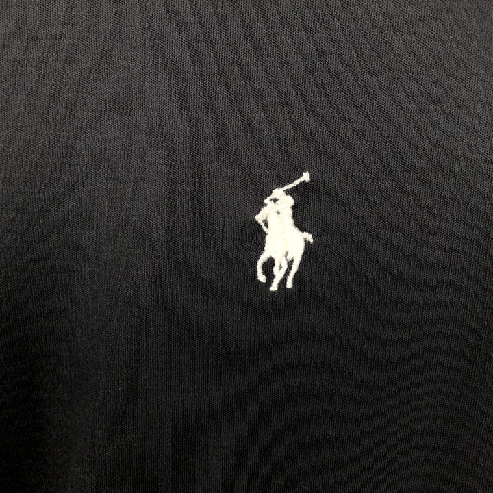 Ralph Lauren POLO RALPH LAUREN High-Neck Half-Zip Long-Sleeve T-Shirt (Men's Size M) cotton black type Vintage Second Hand