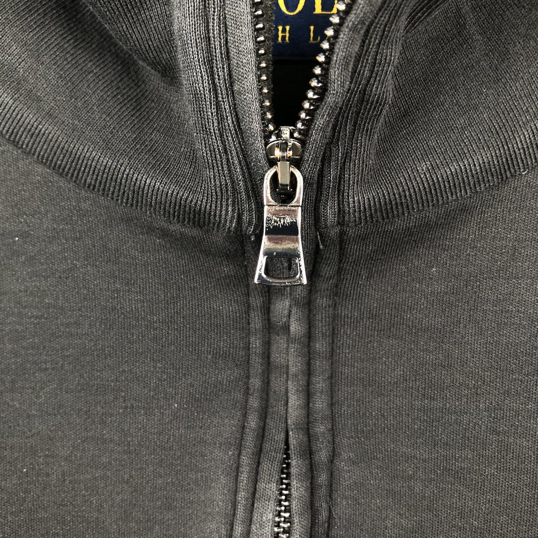 Ralph Lauren POLO RALPH LAUREN High-Neck Half-Zip Long-Sleeve T-Shirt (Men's Size M) cotton black type Vintage Second Hand