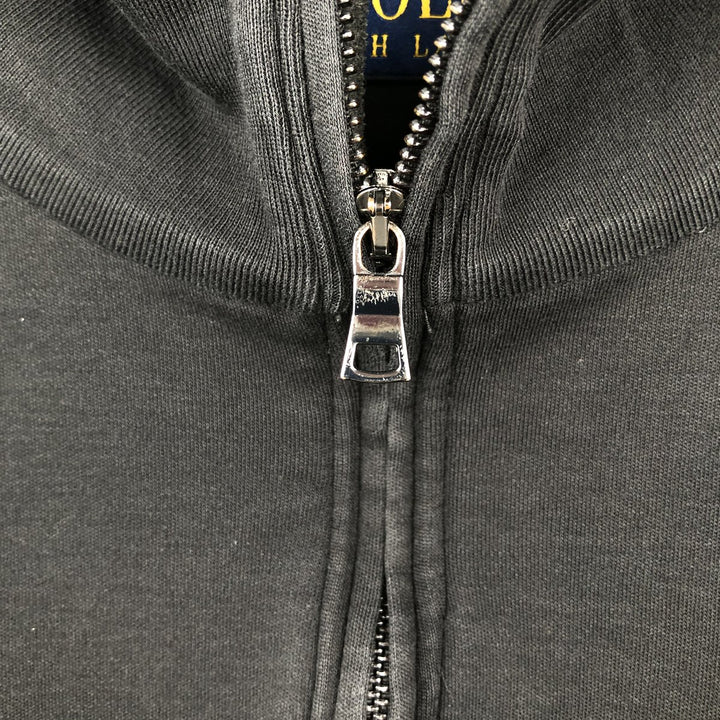 Ralph Lauren POLO RALPH LAUREN High-Neck Half-Zip Long-Sleeve T-Shirt (Men's Size M) cotton black type Vintage Second Hand