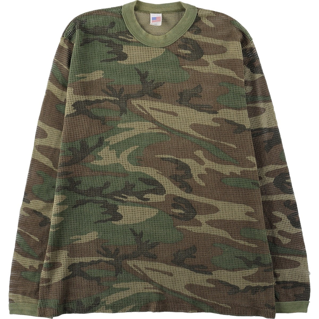 CRAFTED WITH PRIDE IN AMERICA Camouflage Pattern Long-Sleeve T-Shirt (Men's XL equivalent) cotton Khaki type Vintage Second Hand