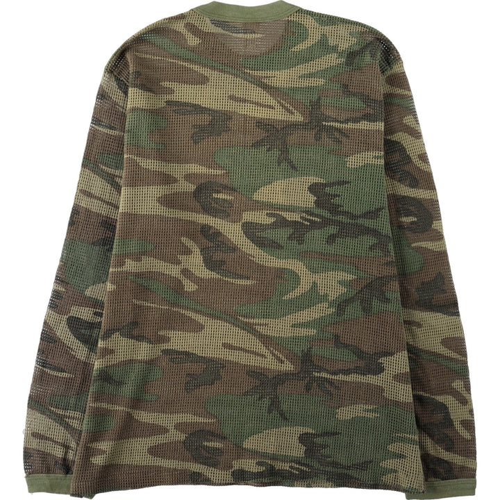 CRAFTED WITH PRIDE IN AMERICA Camouflage Pattern Long-Sleeve T-Shirt (Men's XL equivalent) cotton Khaki type Vintage Second Hand