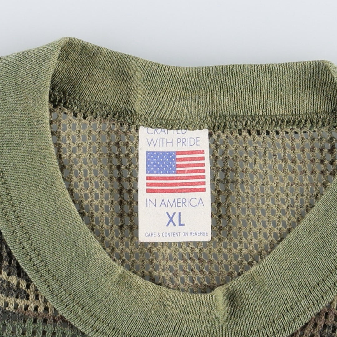 CRAFTED WITH PRIDE IN AMERICA Camouflage Pattern Long-Sleeve T-Shirt (Men's XL equivalent) cotton Khaki type Vintage Second Hand