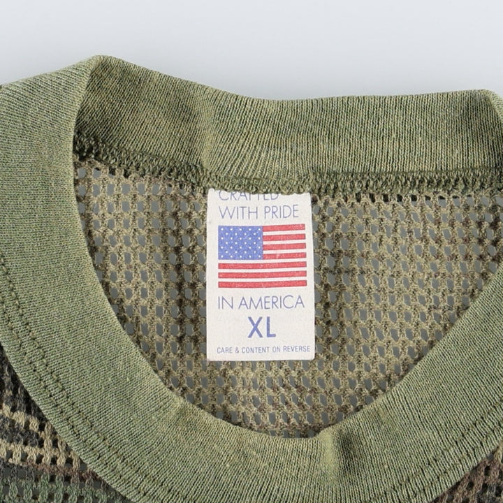 CRAFTED WITH PRIDE IN AMERICA Camouflage Pattern Long-Sleeve T-Shirt (Men's XL equivalent) cotton Khaki type Vintage Second Hand