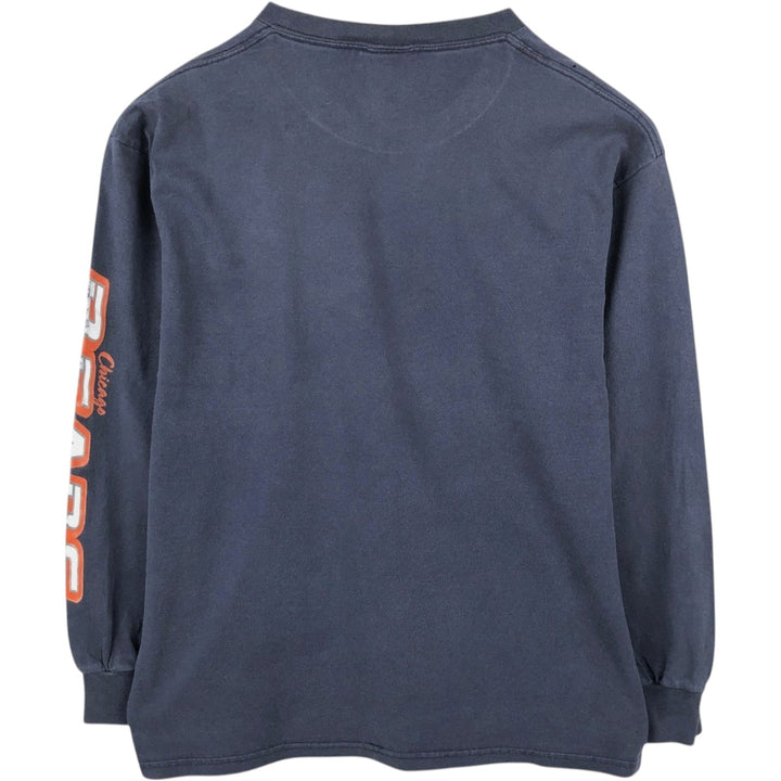 2000'S NFL Chicago Bears Long-Sleeve T-Shirt (Men's Size L) cotton navy blue type Vintage Second Hand