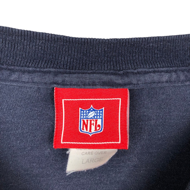 2000'S NFL Chicago Bears Long-Sleeve T-Shirt (Men's Size L) cotton navy blue type Vintage Second Hand