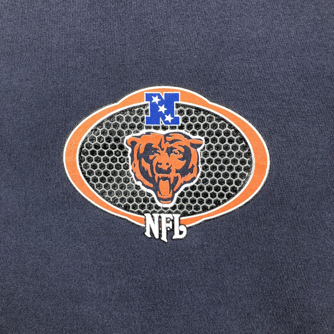2000'S NFL Chicago Bears Long-Sleeve T-Shirt (Men's Size L) cotton navy blue type Vintage Second Hand