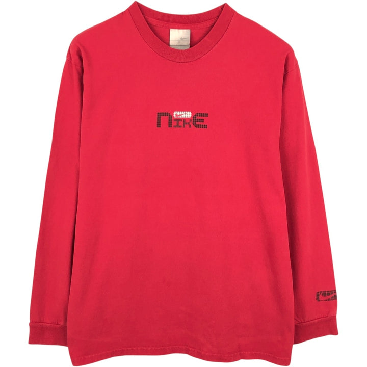 90s-00'S Nike Long-Sleeve T-Shirt, Made in USA, Men's Size M (approx.) cotton red type Vintage Second Hand